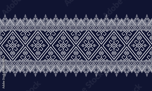 Abstract geometric ethnic pattern design for clothing, fabric, background, wallpaper, wrapping, batik. Knitwear, Pixel pattern, Embroidery style. Tribal vector texture.