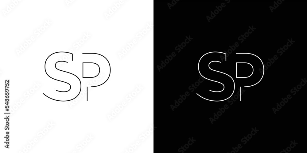 Simple and modern letter SP initials logo design. Simple and modern letter SP initials logo design.