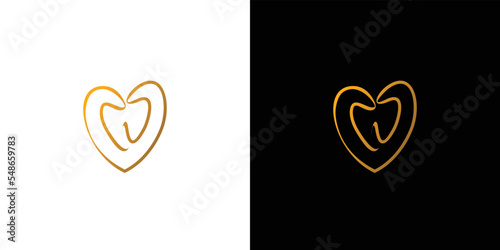 Unique and modern dentist love logo design