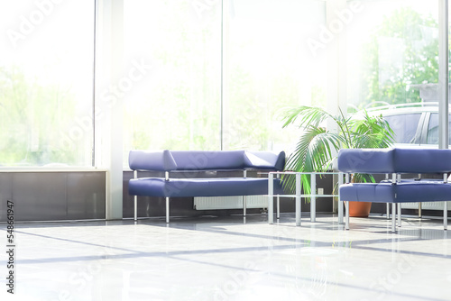 modern interior in a car dealership office.