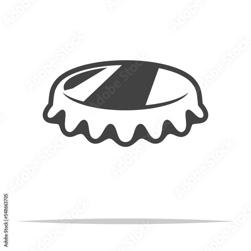 Metal bottle cap icon transparent vector isolated