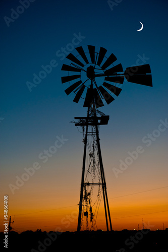 windmill at sunset