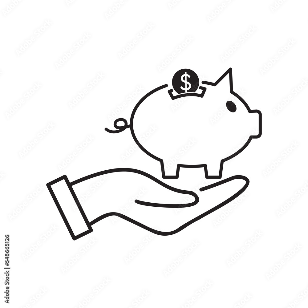 Thin Line Piggy bank icon suitable for info graphics, websites and print media and interfaces Thin Line Piggy bank icon suitable for info graphics, websites and print media and interfaces
