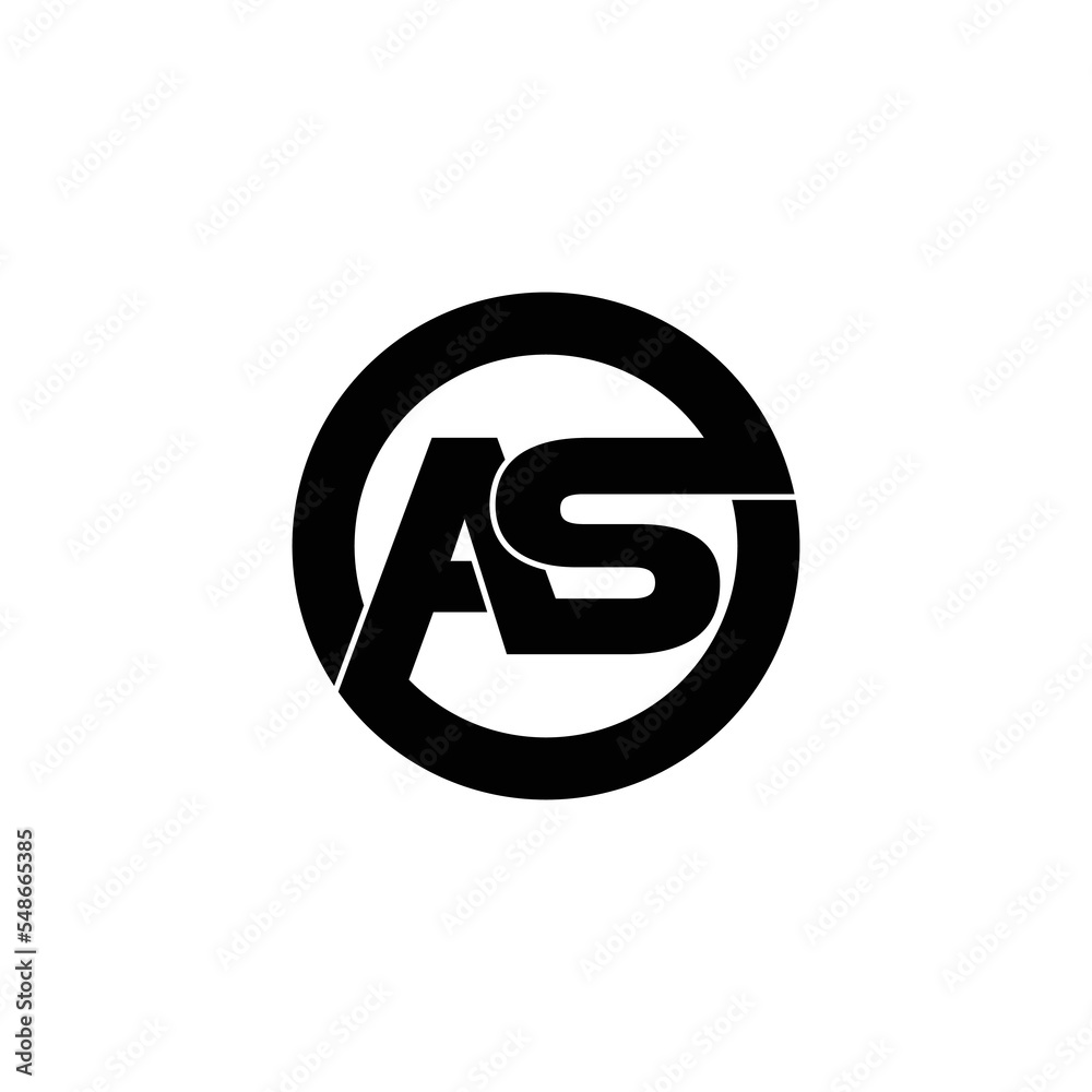 Letter AS circle logo design vector Stock Vector | Adobe Stock