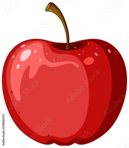 Isolated red apple cartoon