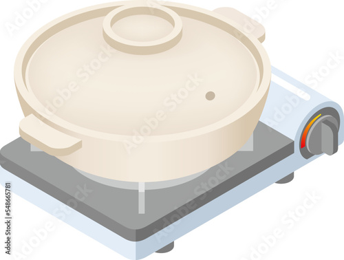 土鍋　カセットコンロ