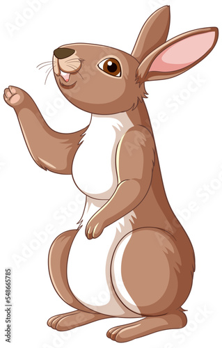Cute brown rabbit cartoon character