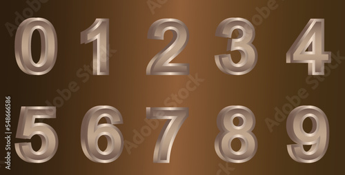 3d luxury Numbers font, Numerals, Numeric 