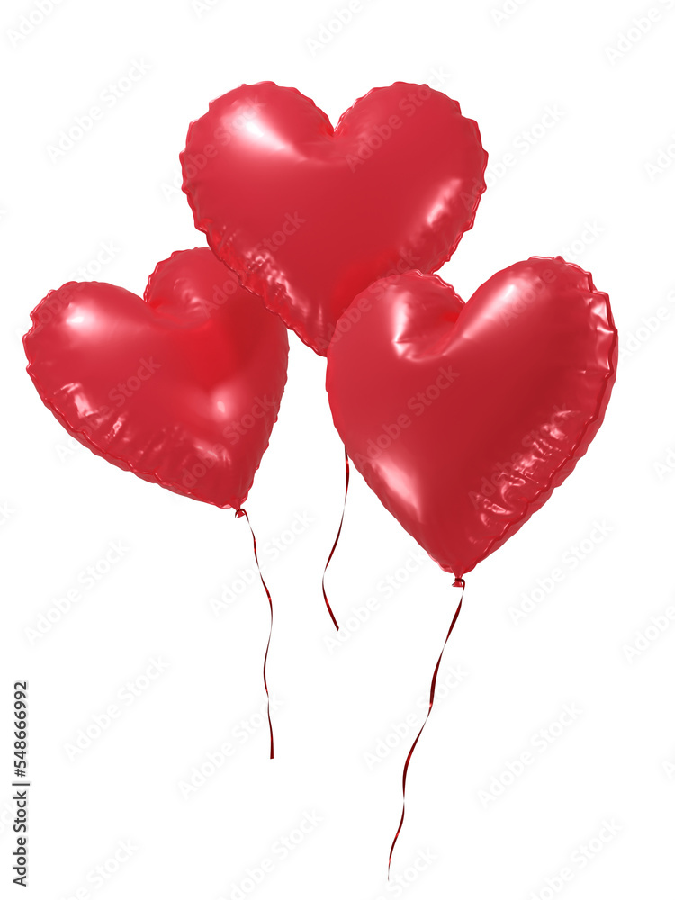 Red heart shaped balloon with ribbon