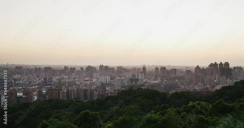 Taoyuan city view under sunset Taoyuan city view under sunset