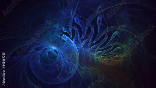 3D rendering abstract colorful fractal light background