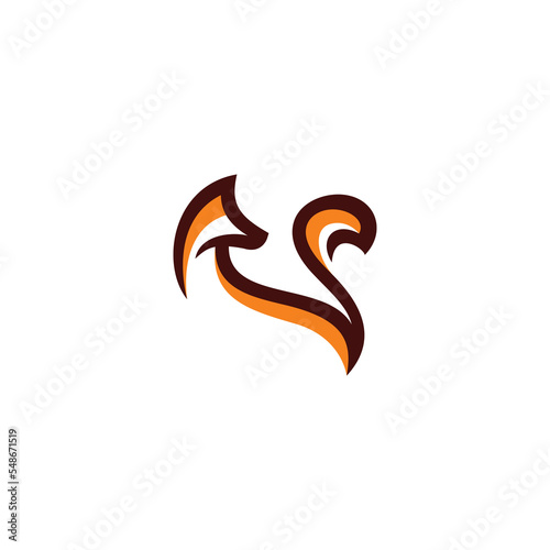 Fox Logo Abstract. Fox Jumping Icon. Fox Vector Illustration