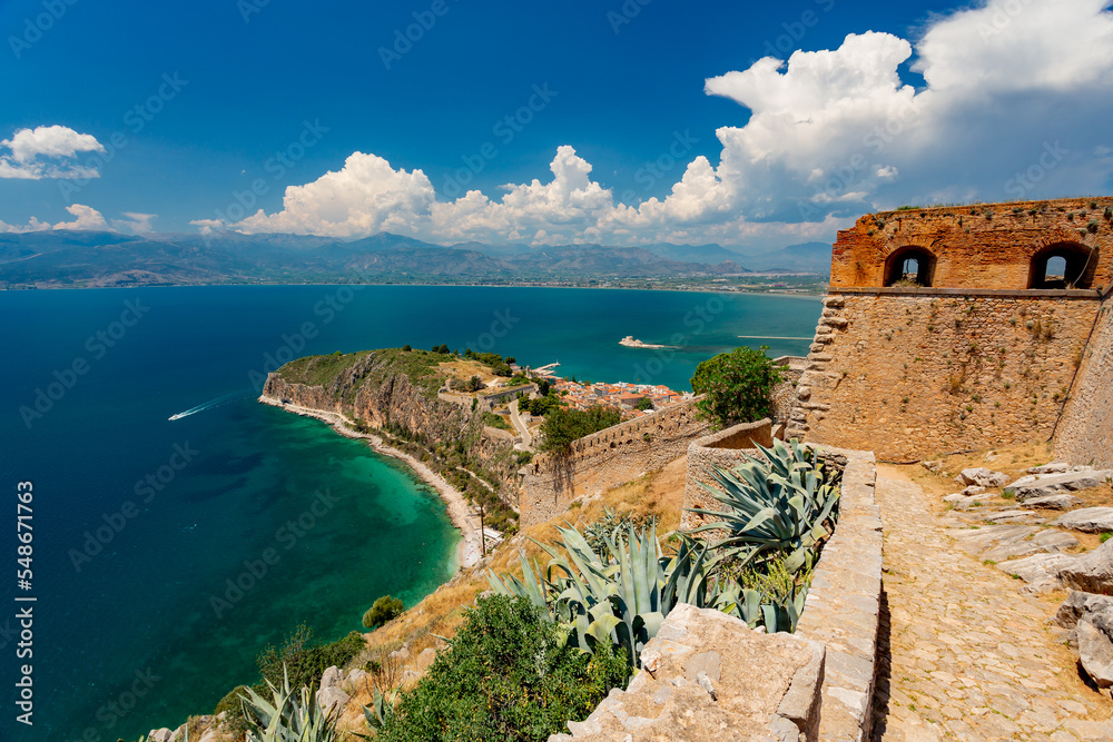 Nafplio, Greece. View over the city from Palamidi Fortress