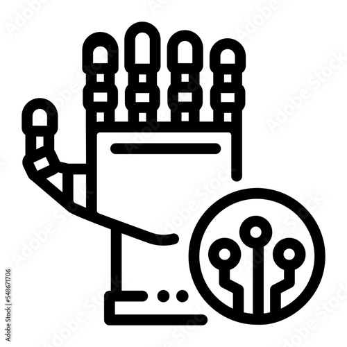 futurisric robotic hand icon vector illustration photo