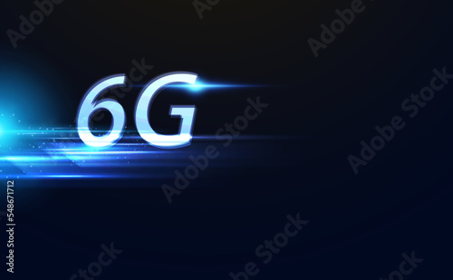 Abstract technology circle digital futuristic concept 6g sixth generation wireless communication technology network connection high speed internet communication on a modern background