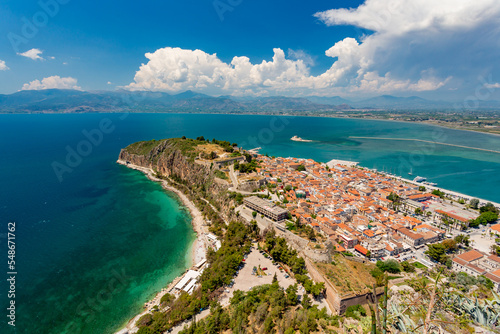 Nafplio, Greece. View over the city from Palamidi Fortress photo