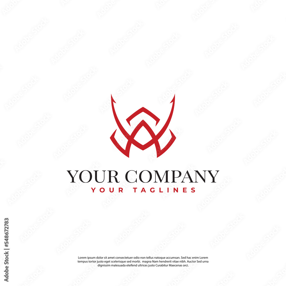samurai helmet logo in simple minimalist style samurai helmet logo in simple minimalist style