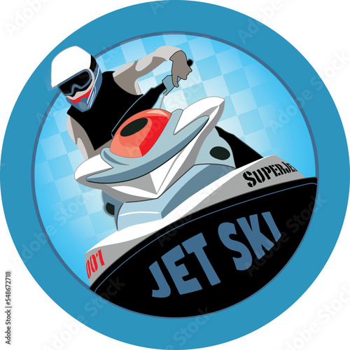 Vector illustration of a rider on  a water scooter (ID: 548672718)
