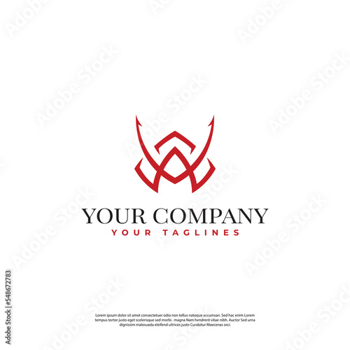 samurai helmet logo in simple minimalist style