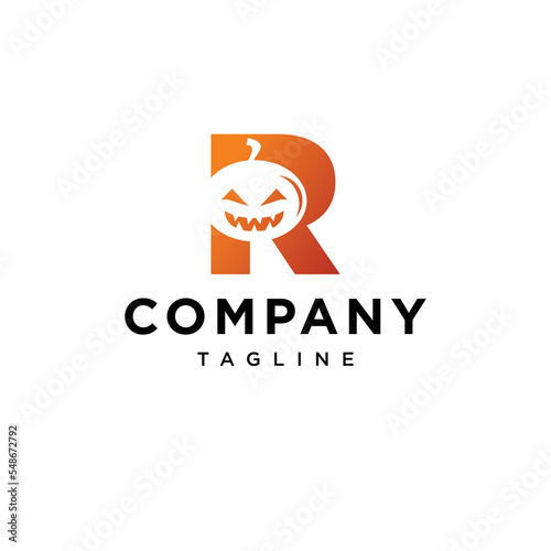 R Letter halloween Vector logo icon vector Template