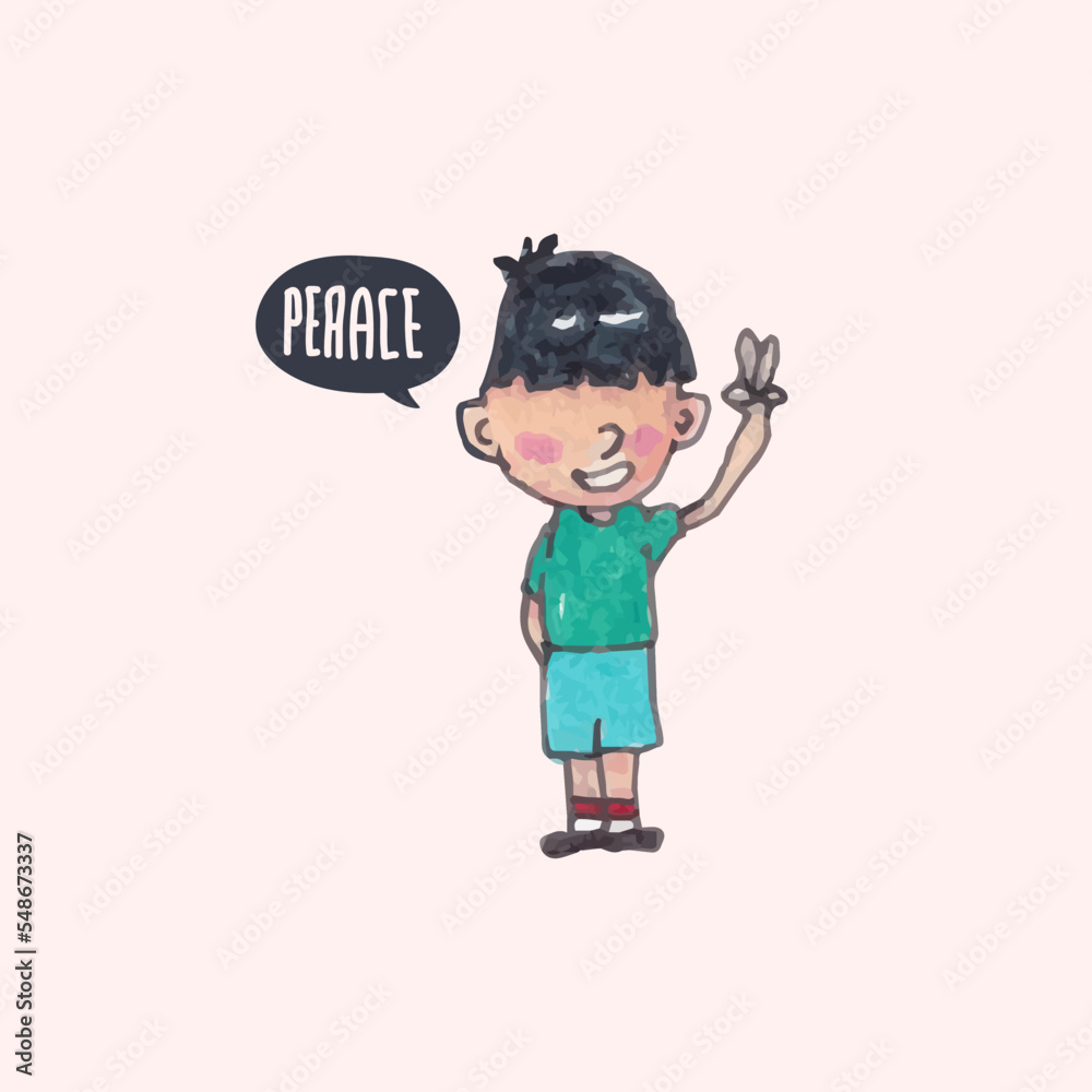 Cute kid in childish style. Vector Illustration. Can be used for fabric and textile, wallpapers, backgrounds, home decor, posters, cards. Cute kid in childish style. Vector Illustration. Can be used for fabric and textile, wallpapers, backgrounds, home decor, posters, cards.
