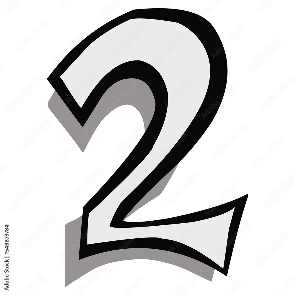 The number two design is suitable for comic designs, logos, icons and others The number two design is suitable for comic designs, logos, icons and others