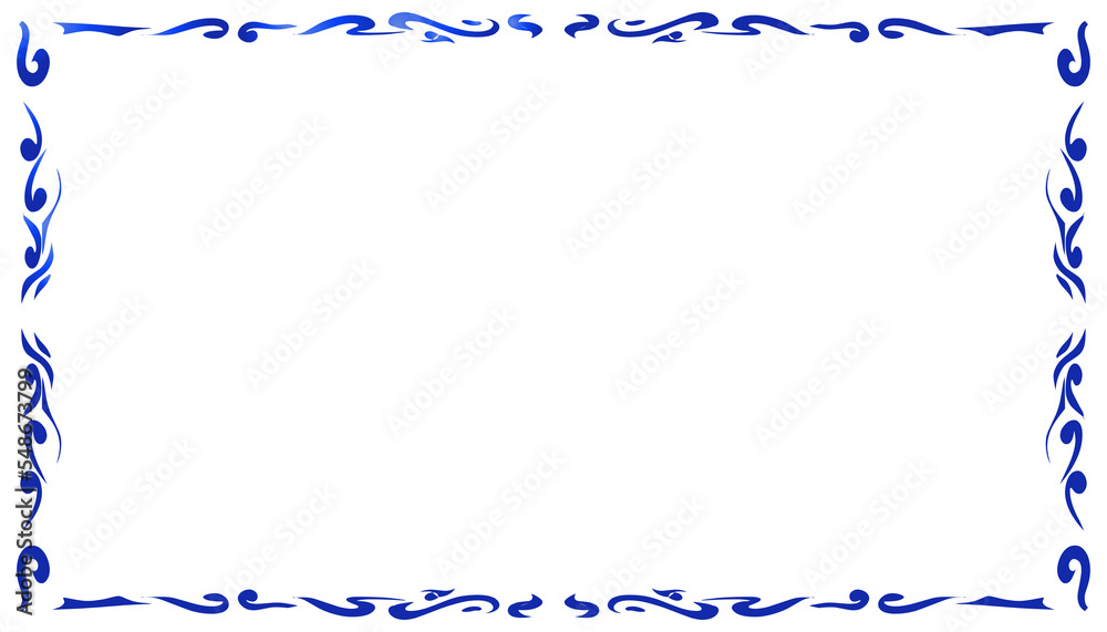 Fototapeta premium Aesthetic abstract blue border background design suitable for invitation design, greeting cards and others