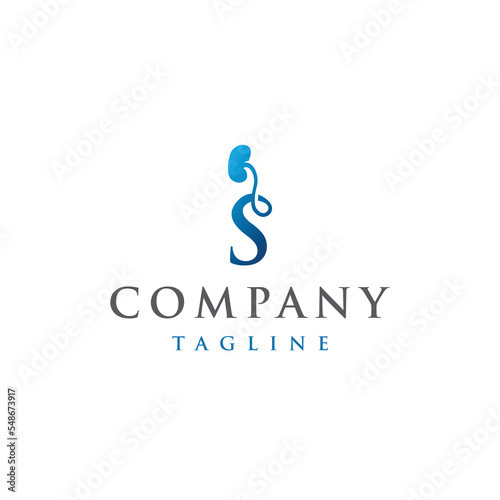 S Letter Initial modern and luxury kidney logo vector