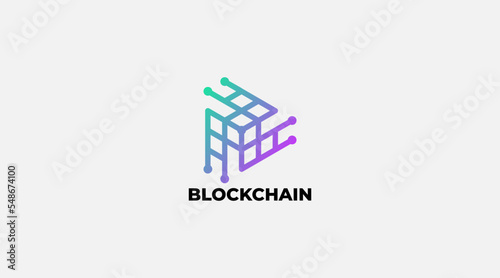 Blockchain Logo Template. Technology Vector Design
