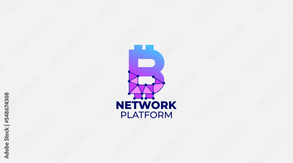 Letter B network platform vector icon logo design Letter B network platform vector icon logo design