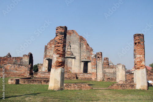 Ruined temple complex of Wat Phrasi Rattana Mahathat in Lopburi, Thailand.  photo