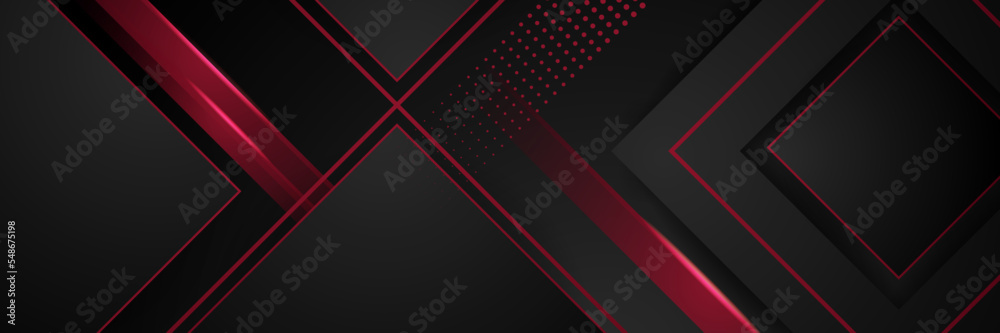 Abstract black and red banner background Abstract black and red banner background