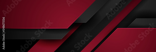 Abstract black and red banner background