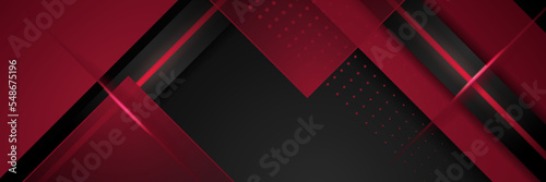 Abstract red and black banner with modern trendy fresh color for presentation design, flyer, social media cover, web banner, tech banner