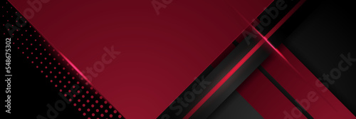 Abstract red and black banner with modern trendy fresh color for presentation design, flyer, social media cover, web banner, tech banner