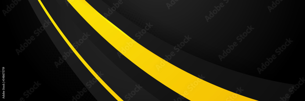 Abstract yellow and black banner background Abstract yellow and black banner background