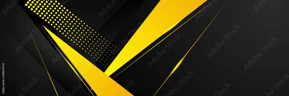 Abstract yellow and black banner background Abstract yellow and black banner background