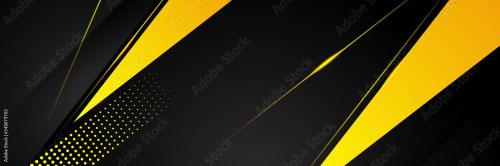 Abstract yellow and black banner background