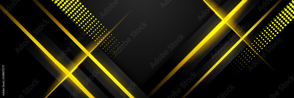 Abstract yellow and black banner background Abstract yellow and black banner background