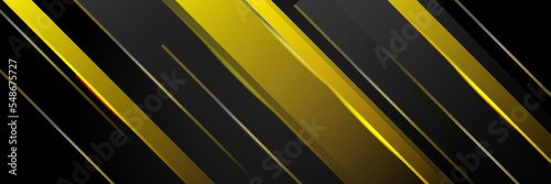 Abstract yellow and black banner background