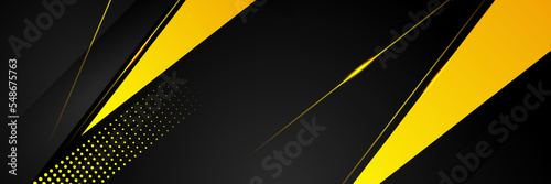 Abstract yellow and black banner background