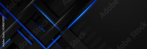 Abstract blue and black gradient banner