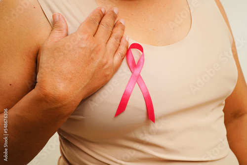 Wallpaper Mural Asian woman with pink ribbon, World Breast Cancer Day at October. Torontodigital.ca