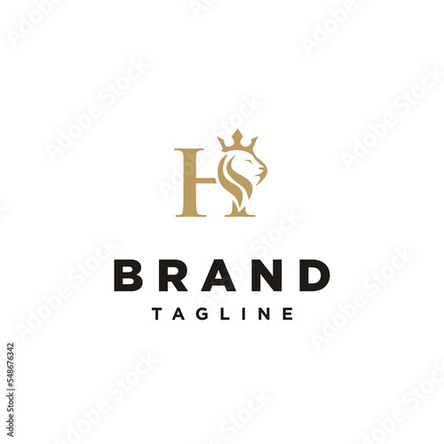 H Letter initial Lion King Elegant logo icon vector Template