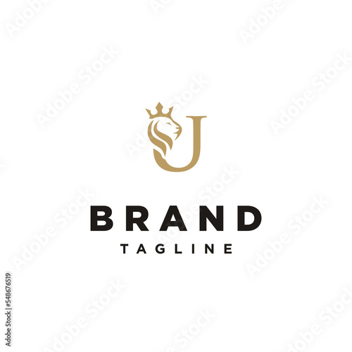 U Letter initial Lion King Elegant logo icon vector Template