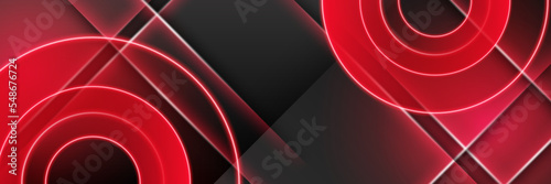 Abstract red and black banner. Background design for brochure, website, flyer. Geometric red black gradient shapes wallpaper for poster, certificate, presentation, landing page