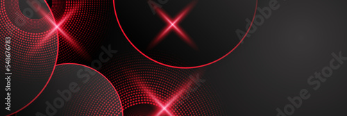 Abstract red and black banner. Background design for brochure, website, flyer. Geometric red black gradient shapes wallpaper for poster, certificate, presentation, landing page © Badr Warrior