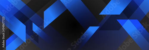 Dark blue and black abstract banner background. Blue geometry shine and layer element vector for presentation design. Suit for business, corporate, institution, party, festive, seminar, and talks. © Badr Warrior