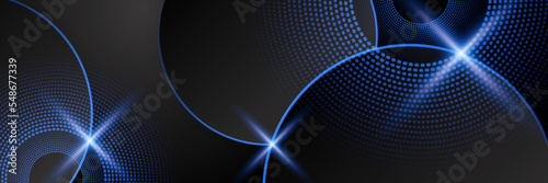 Dark blue and black abstract banner background. Blue geometry shine and layer element vector for presentation design. Suit for business, corporate, institution, party, festive, seminar, and talks. © Badr Warrior