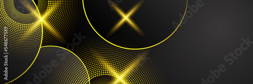 Abstract black and yellow banner background. Vector abstract graphic design banner pattern presentation background web template. © Badr Warrior